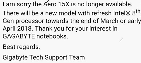 技嘉預告全新Aero 15X筆記本