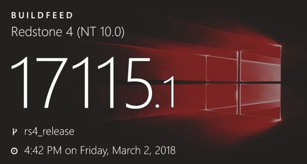 Slow通道獲得Windows 10 Build 17115更新