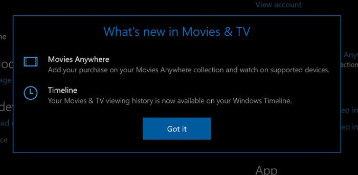 Windows 10端Movies & TV現支持TimeLine功能